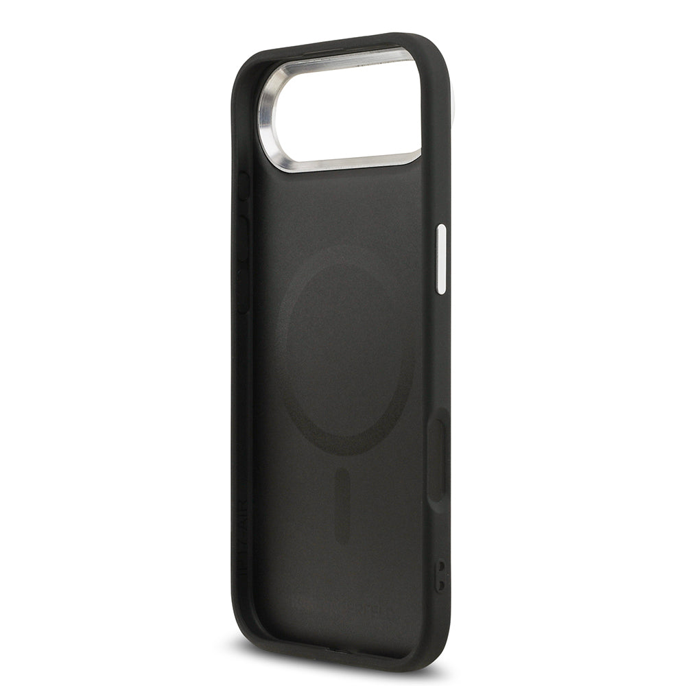 iPhone 17 Air Kılıf Karl Lagerfeld Orijinal Lisanslı M-safe Şarj Özellikli Metal Kamera ve Buton Tasarımlı K&C PU Deri Kılıf