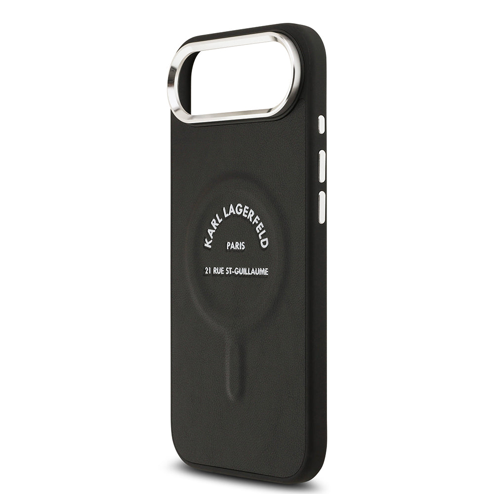 iPhone 17 Air Kılıf Karl Lagerfeld Orijinal Lisanslı M-safe Şarj Özellikli Metal Kamera ve Buton Tasarımlı Paris RSG PU Deri Kılıf