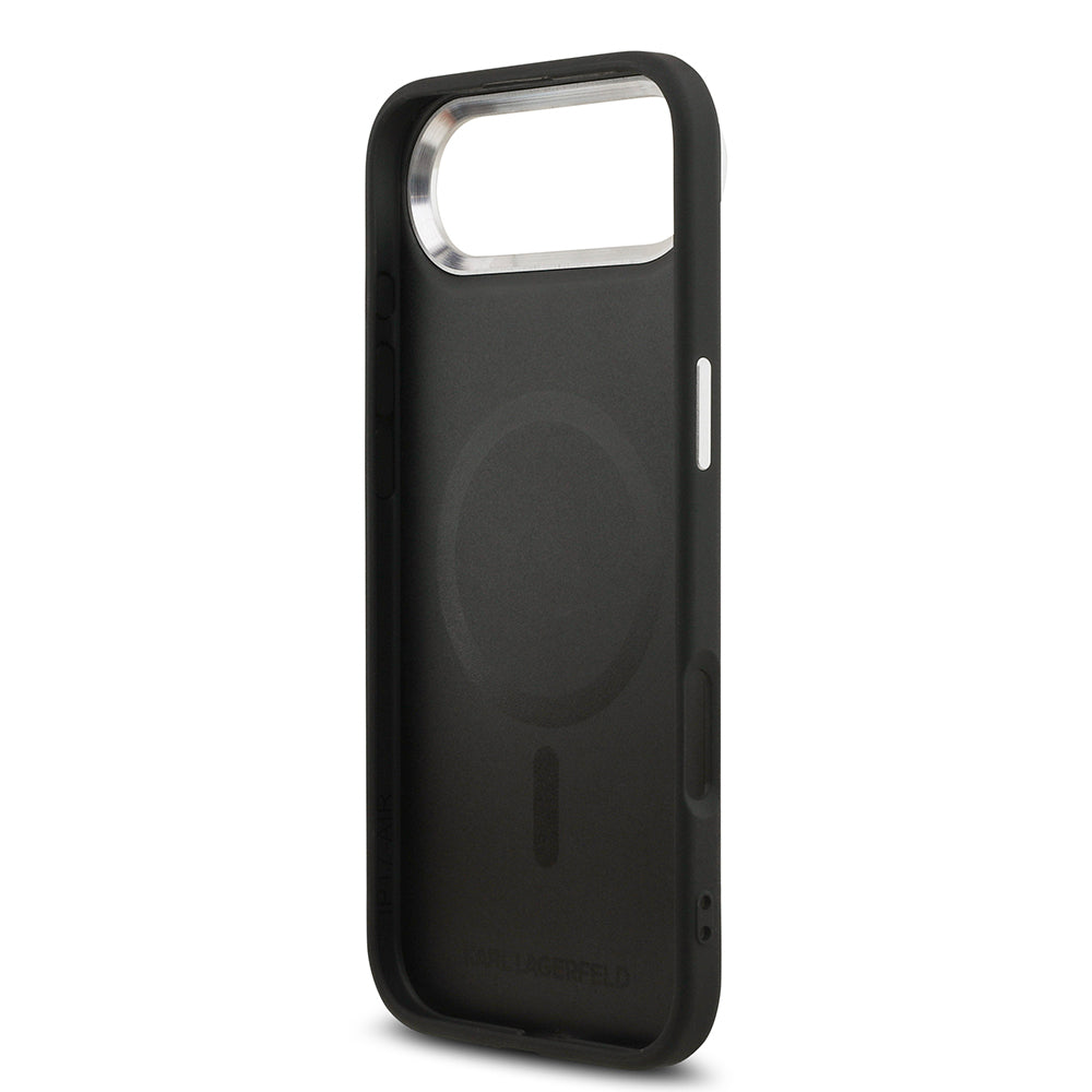 iPhone 17 Air Kılıf Karl Lagerfeld Orijinal Lisanslı M-safe Şarj Özellikli Metal Kamera ve Buton Tasarımlı Paris RSG PU Deri Kılıf