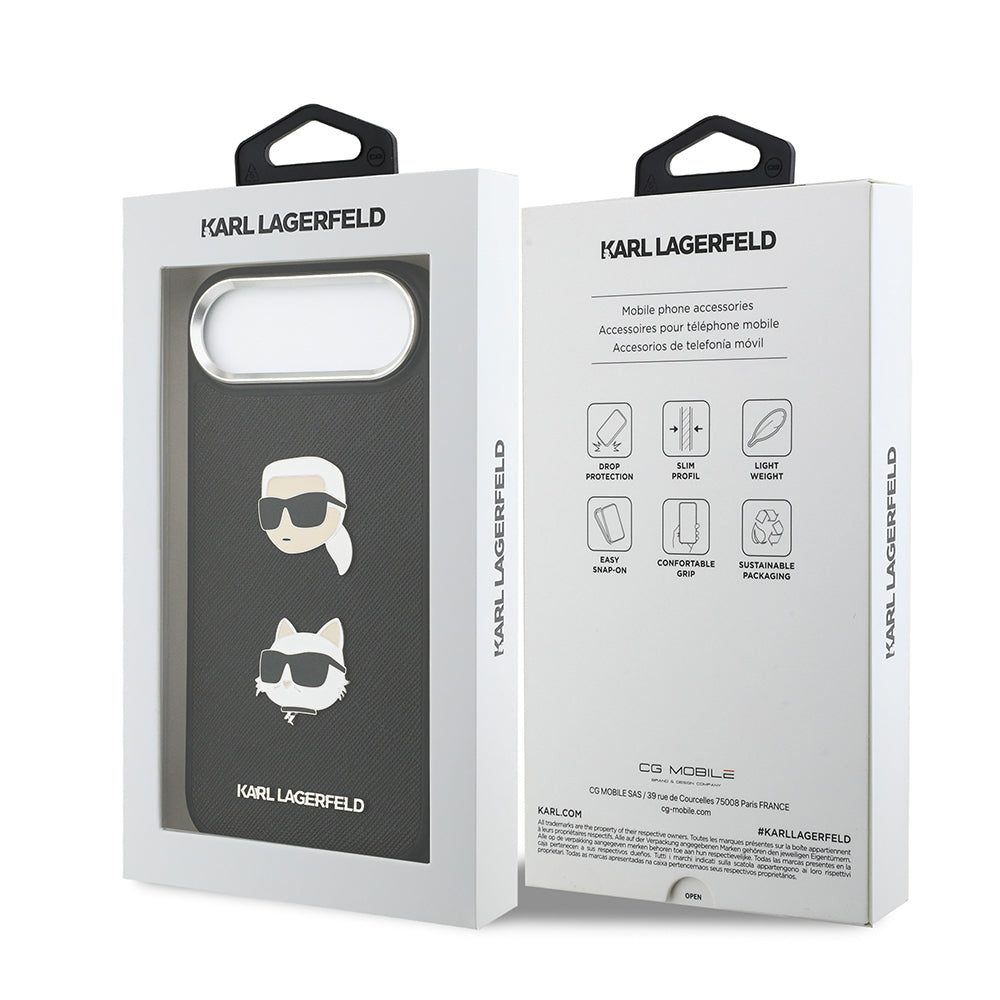 iPhone 17 Air Kılıf Karl Lagerfeld Orijinal Lisanslı Metal Logolu K&C Heads Pin Kılıf