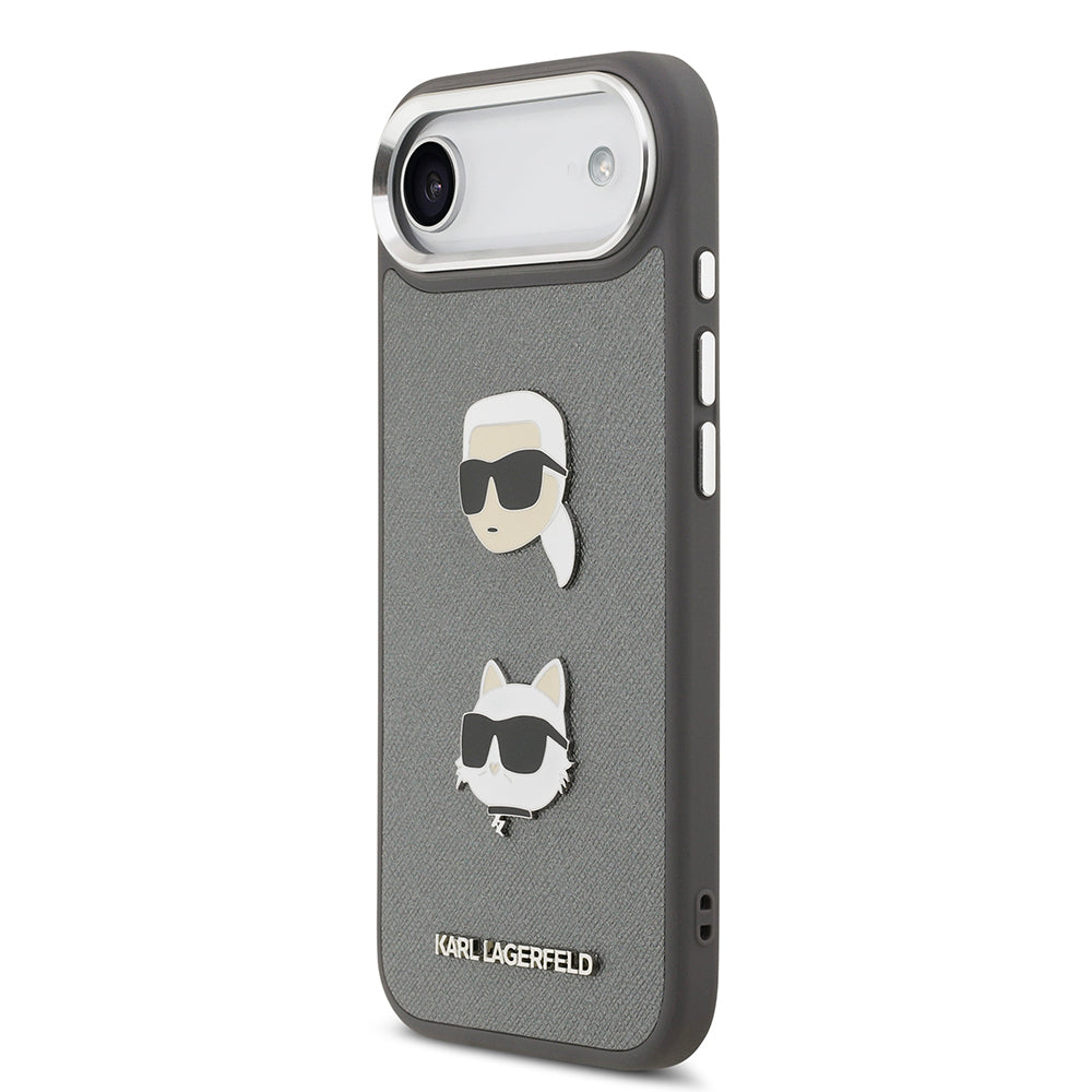 iPhone 17 Air Kılıf Karl Lagerfeld Orijinal Lisanslı Metal Logolu K&C Heads Pin Kılıf