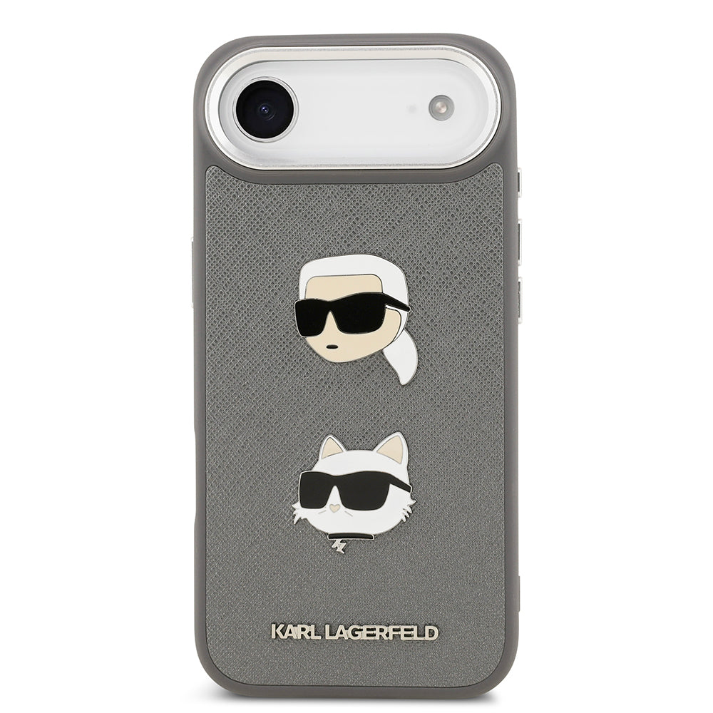 iPhone 17 Air Kılıf Karl Lagerfeld Orijinal Lisanslı Metal Logolu K&C Heads Pin Kılıf
