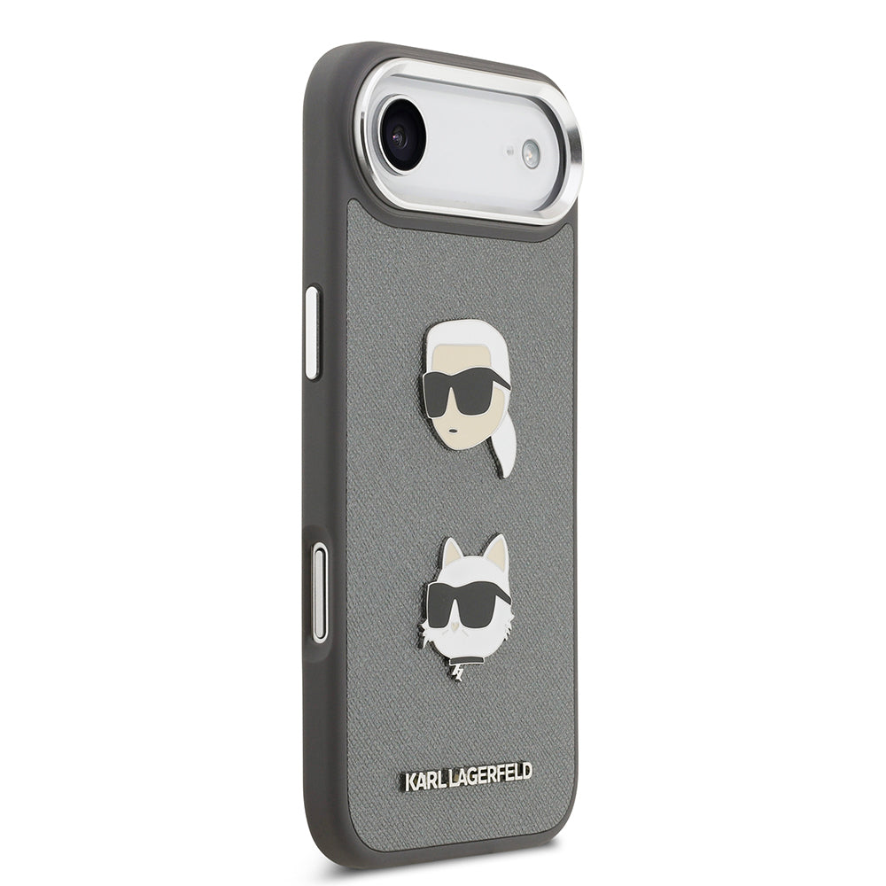 iPhone 17 Air Kılıf Karl Lagerfeld Orijinal Lisanslı Metal Logolu K&C Heads Pin Kılıf