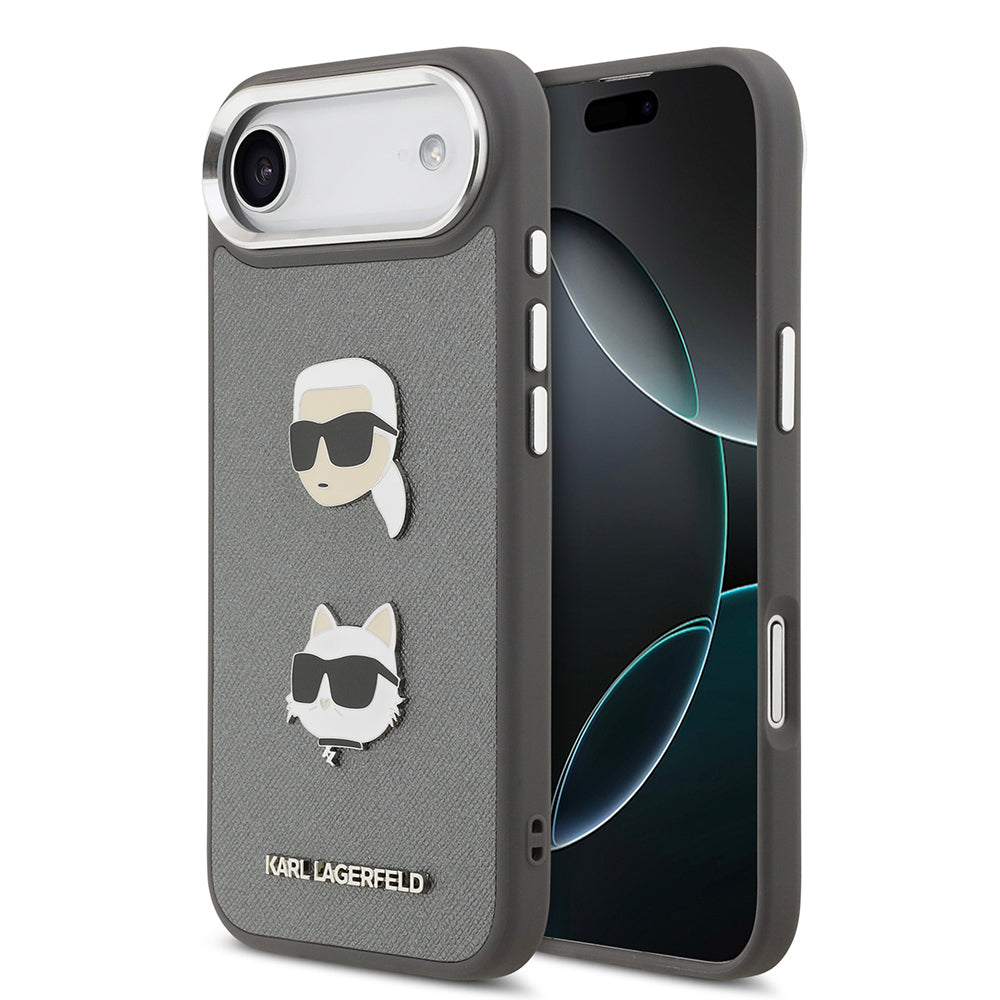iPhone 17 Air Kılıf Karl Lagerfeld Orijinal Lisanslı Metal Logolu K&C Heads Pin Kılıf