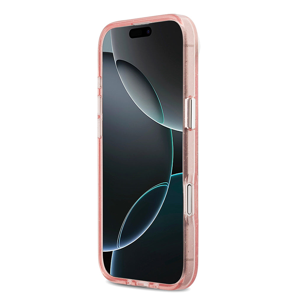 iPhone 17 Air Kılıf Karl Lagerfeld Orijinal Lisanslı Parlayan Simli Karl & Choupette Heads Kılıf