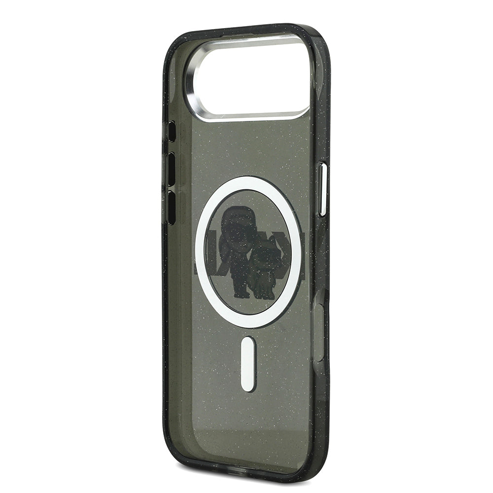 iPhone 17 Air Kılıf Karl Lagerfeld Orijinal Lisanslı Parlayan Simli Karl & Choupette Sketch Logo Kılıf