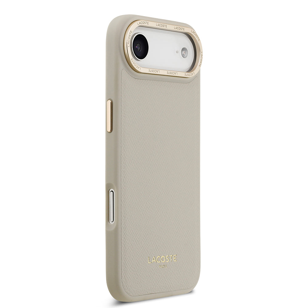 iPhone 17 Air Kılıf Lacoste Orijinal Lisanslı M-safe Şarj Özellikli Champs Elysees PU Deri Tasarımlı Kılıf