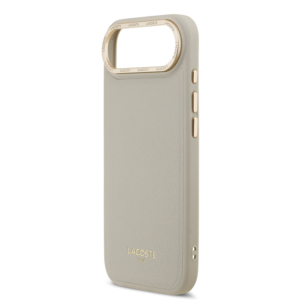 iPhone 17 Air Kılıf Lacoste Orijinal Lisanslı M-safe Şarj Özellikli Champs Elysees PU Deri Tasarımlı Kılıf