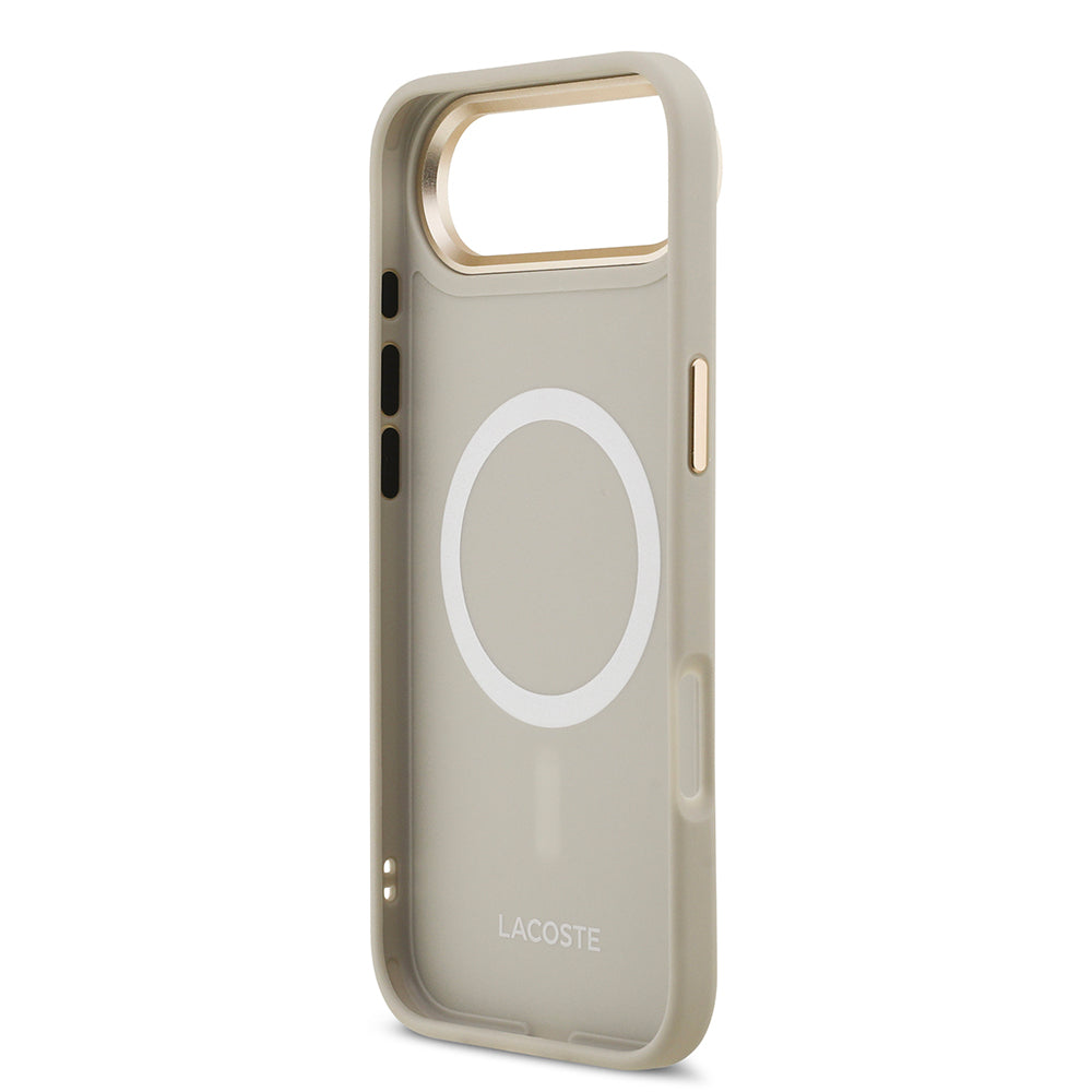 iPhone 17 Air Kılıf Lacoste Orijinal Lisanslı M-safe Şarj Özellikli Champs Elysees PU Deri Tasarımlı Kılıf