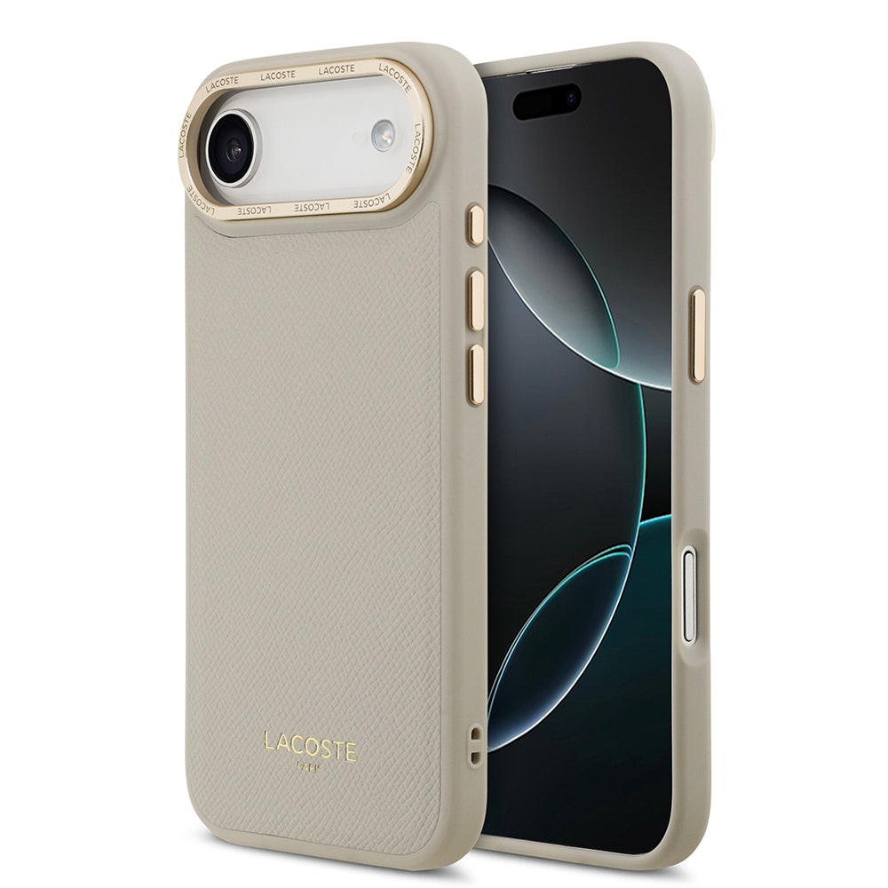 iPhone 17 Air Kılıf Lacoste Orijinal Lisanslı M-safe Şarj Özellikli Champs Elysees PU Deri Tasarımlı Kılıf