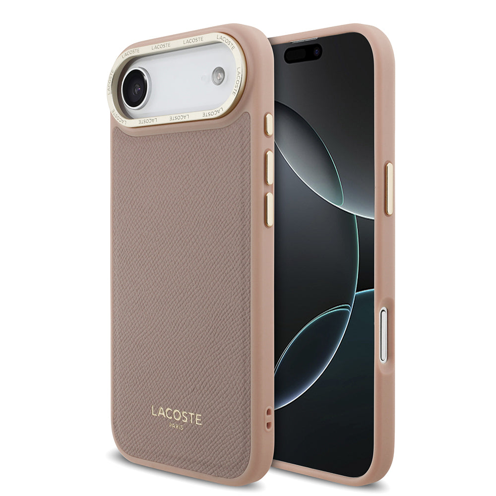 iPhone 17 Air Kılıf Lacoste Orijinal Lisanslı M-safe Şarj Özellikli Champs Elysees PU Deri Tasarımlı Kılıf