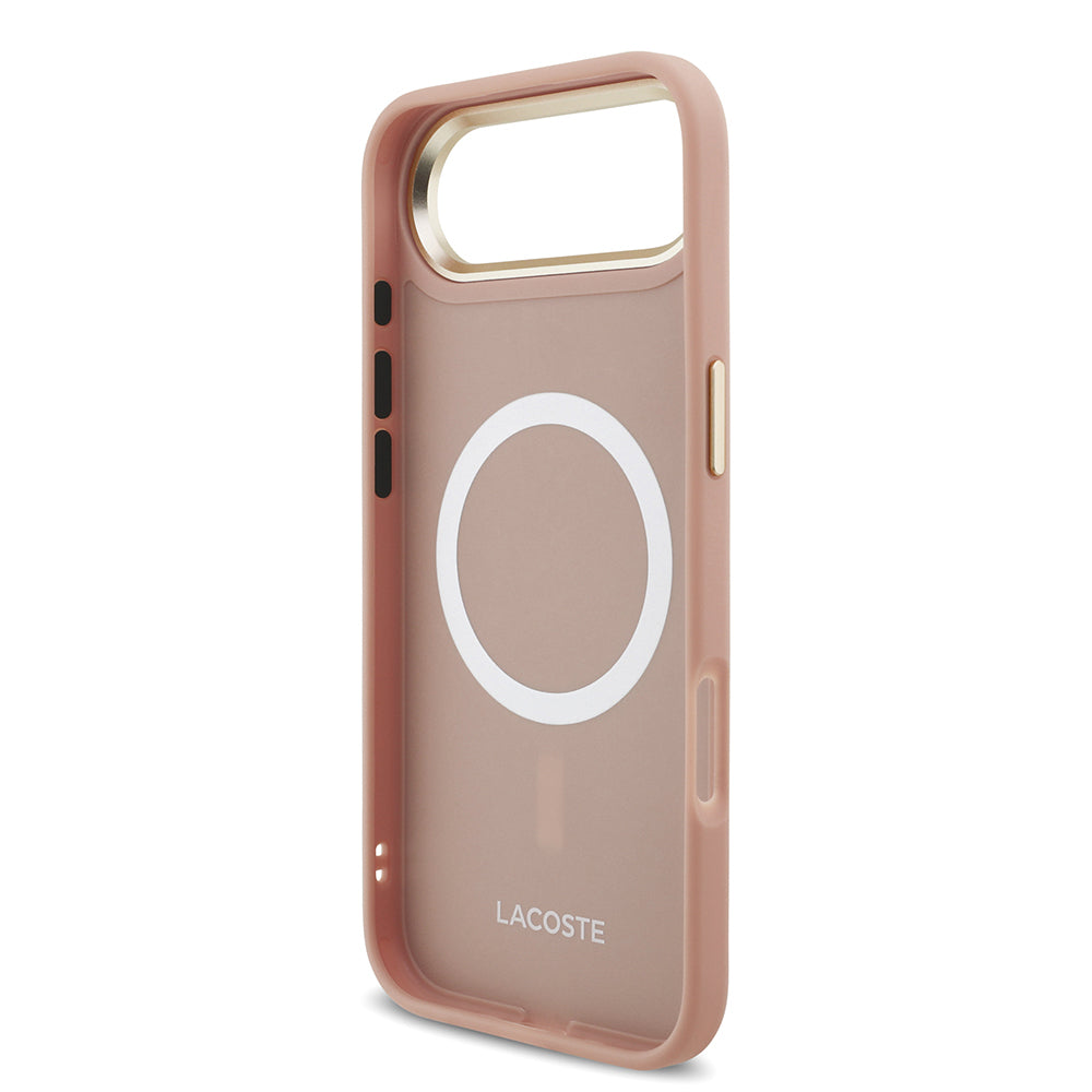 iPhone 17 Air Kılıf Lacoste Orijinal Lisanslı M-safe Şarj Özellikli Champs Elysees PU Deri Tasarımlı Kılıf