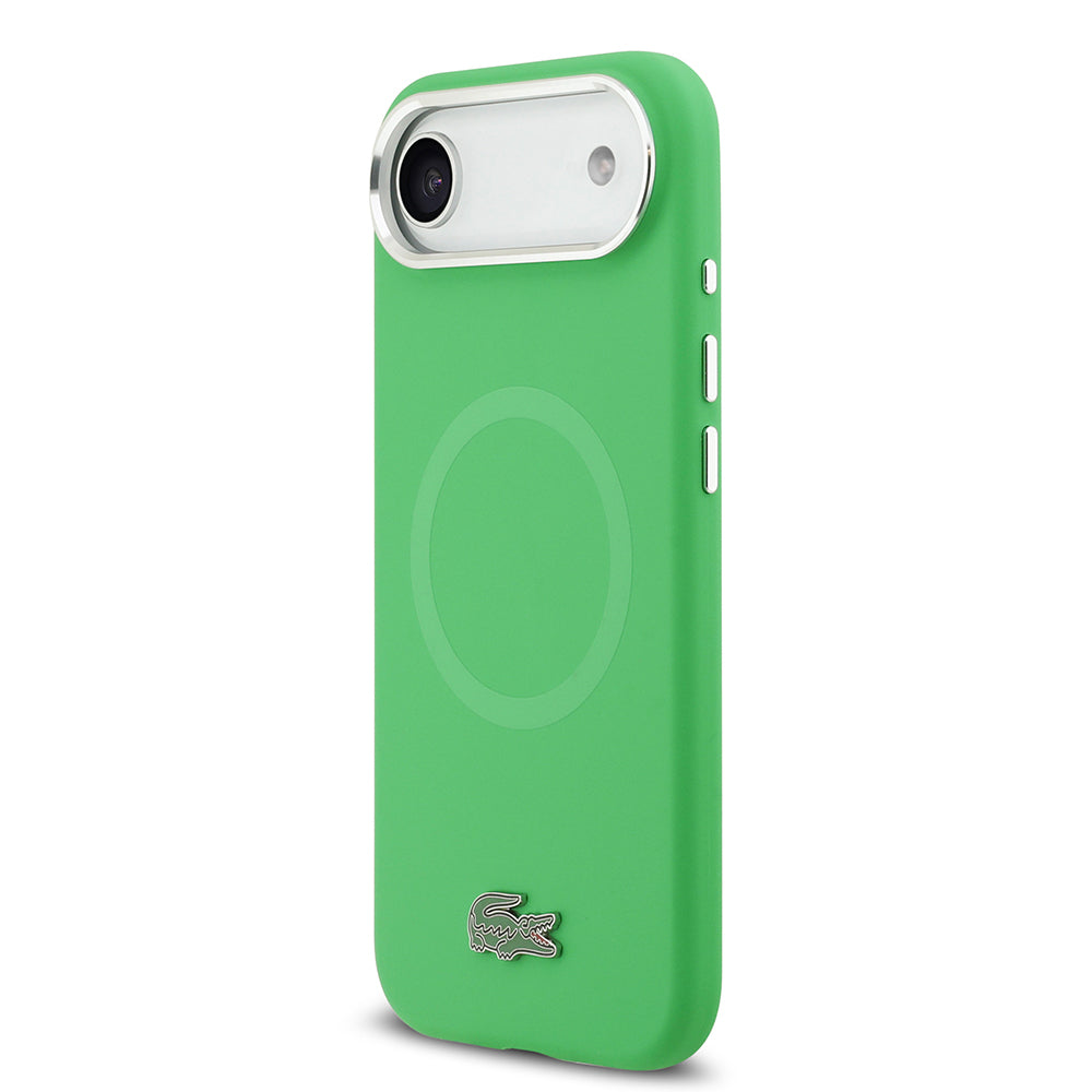 iPhone 17 Air Kılıf Lacoste Orijinal Lisanslı M-safe Şarj Özellikli İkonik Logolu Metal Kamera Çerçeveli Silikon Kılıf