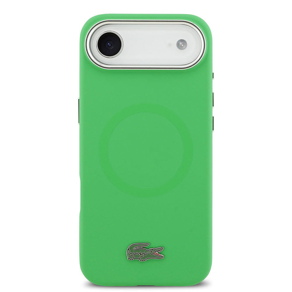 iPhone 17 Air Kılıf Lacoste Orijinal Lisanslı M-safe Şarj Özellikli İkonik Logolu Metal Kamera Çerçeveli Silikon Kılıf