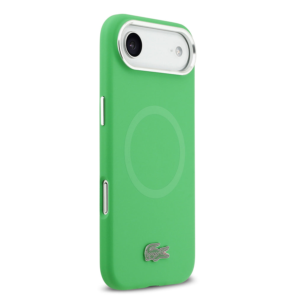 iPhone 17 Air Kılıf Lacoste Orijinal Lisanslı M-safe Şarj Özellikli İkonik Logolu Metal Kamera Çerçeveli Silikon Kılıf