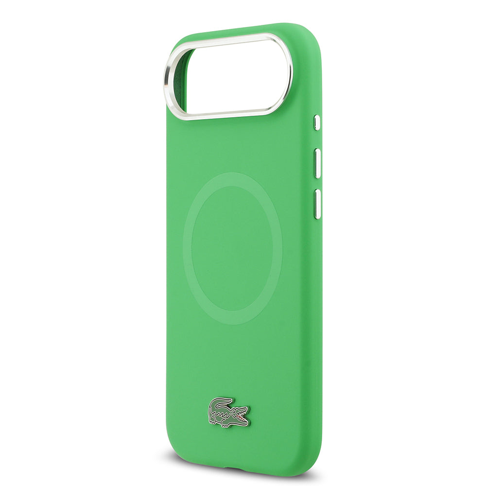 iPhone 17 Air Kılıf Lacoste Orijinal Lisanslı M-safe Şarj Özellikli İkonik Logolu Metal Kamera Çerçeveli Silikon Kılıf