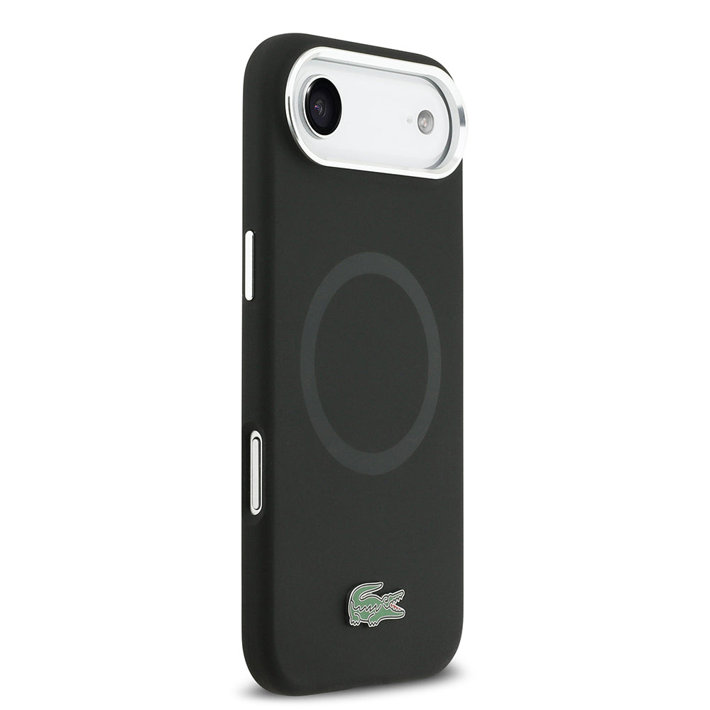 iPhone 17 Air Kılıf Lacoste Orijinal Lisanslı M-safe Şarj Özellikli İkonik Logolu Metal Kamera Çerçeveli Silikon Kılıf