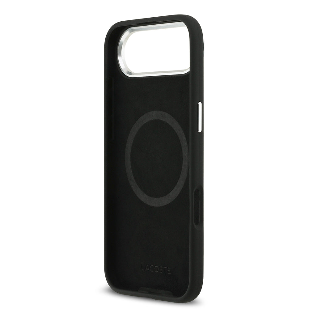 iPhone 17 Air Kılıf Lacoste Orijinal Lisanslı M-safe Şarj Özellikli İkonik Logolu Metal Kamera Çerçeveli Silikon Kılıf
