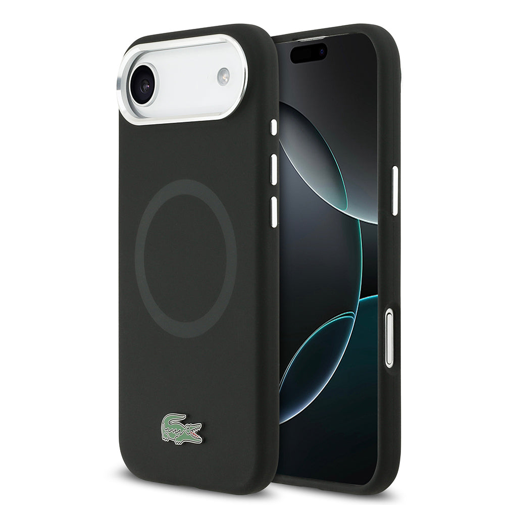 iPhone 17 Air Kılıf Lacoste Orijinal Lisanslı M-safe Şarj Özellikli İkonik Logolu Metal Kamera Çerçeveli Silikon Kılıf