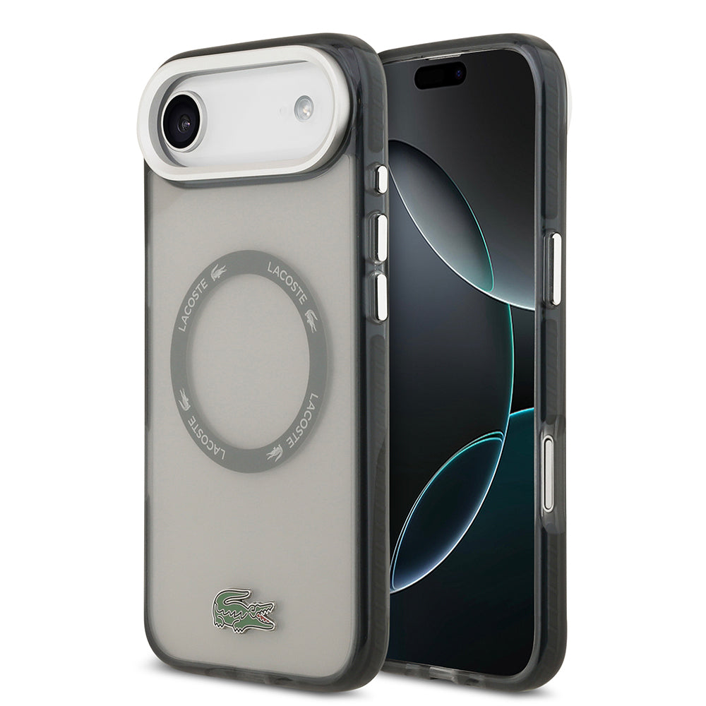 iPhone 17 Air Kılıf Lacoste Orijinal Lisanslı M-safe Şarj Özellikli İkonik Timsah Logolu Buzlu Kılıf