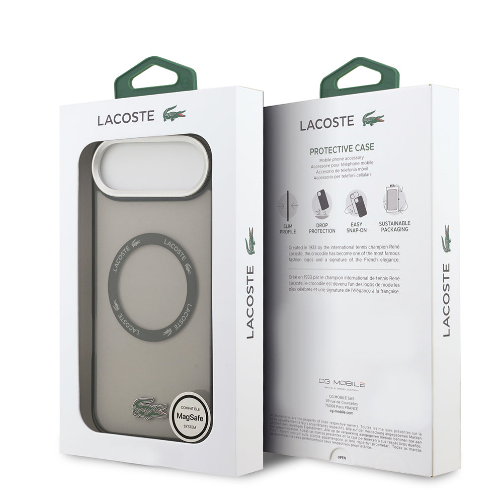 iPhone 17 Air Kılıf Lacoste Orijinal Lisanslı M-safe Şarj Özellikli İkonik Timsah Logolu Buzlu Kılıf