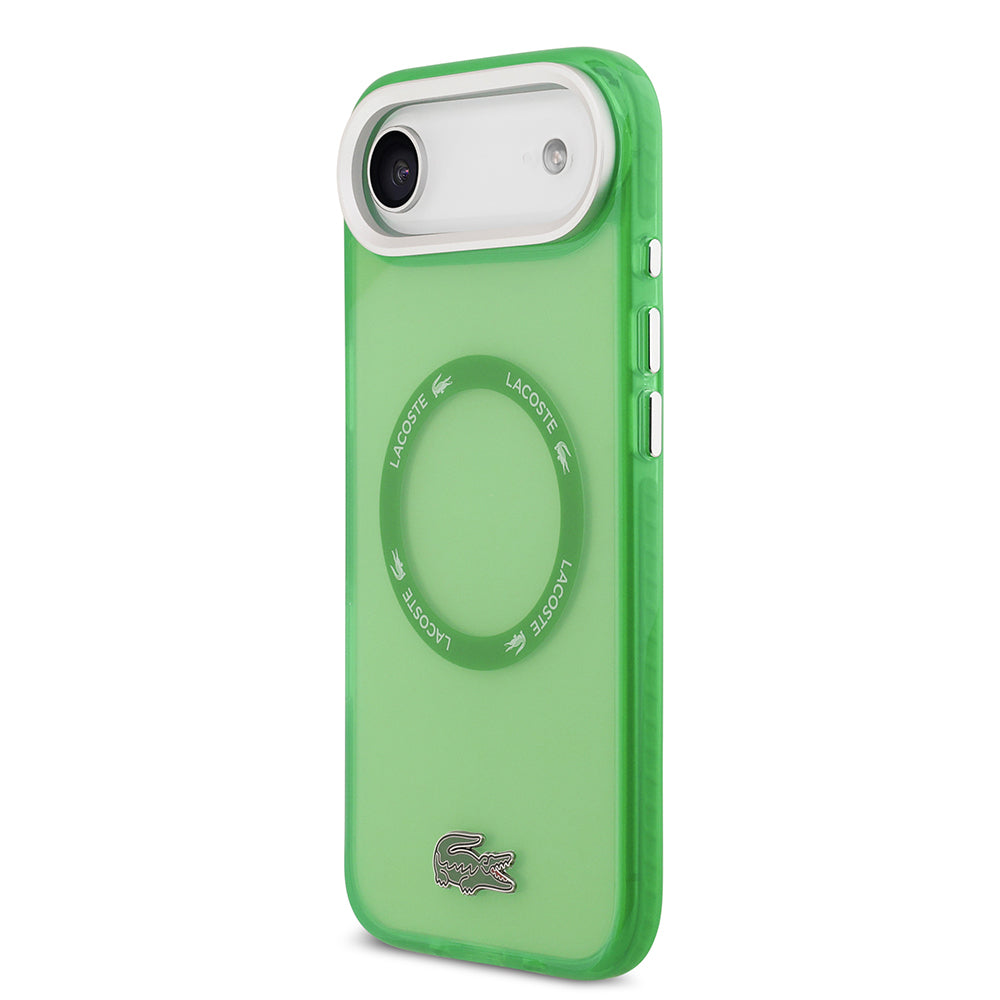 iPhone 17 Air Kılıf Lacoste Orijinal Lisanslı M-safe Şarj Özellikli İkonik Timsah Logolu Buzlu Kılıf