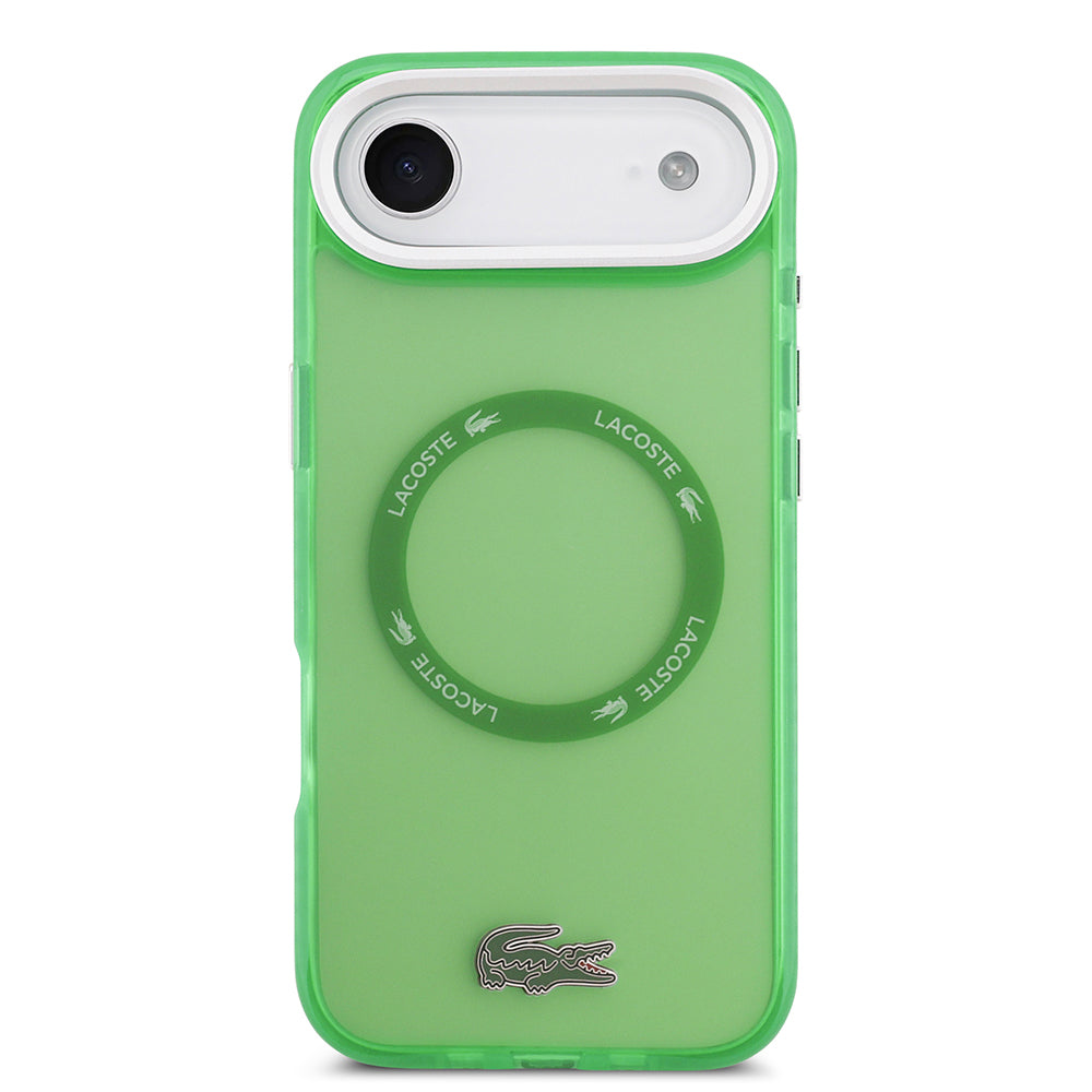 iPhone 17 Air Kılıf Lacoste Orijinal Lisanslı M-safe Şarj Özellikli İkonik Timsah Logolu Buzlu Kılıf