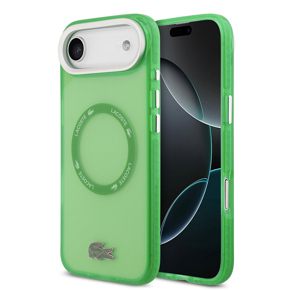 iPhone 17 Air Kılıf Lacoste Orijinal Lisanslı M-safe Şarj Özellikli İkonik Timsah Logolu Buzlu Kılıf