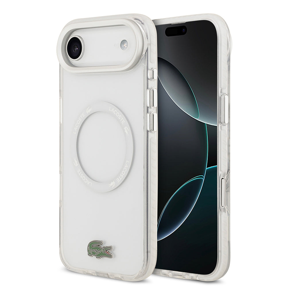 iPhone 17 Air Kılıf Lacoste Orijinal Lisanslı M-safe Şarj Özellikli İkonik Timsah Logolu Buzlu Kılıf