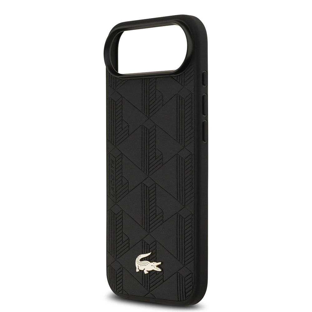 iPhone 17 Air Kılıf Lacoste Orijinal Lisanslı M-safe Şarj Özellikli PU Deri Tasarımlı Karışık Monogram Desenli Kılıf