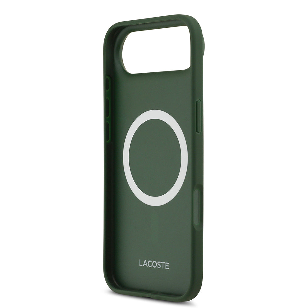 iPhone 17 Air Kılıf Lacoste Orijinal Lisanslı M-safe Şarj Özellikli PU Deri Tasarımlı Metal Logolu Kılıf