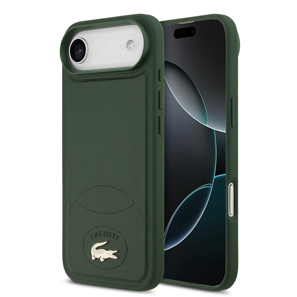 iPhone 17 Air Kılıf Lacoste Orijinal Lisanslı M-safe Şarj Özellikli PU Deri Tasarımlı Metal Logolu Kılıf
