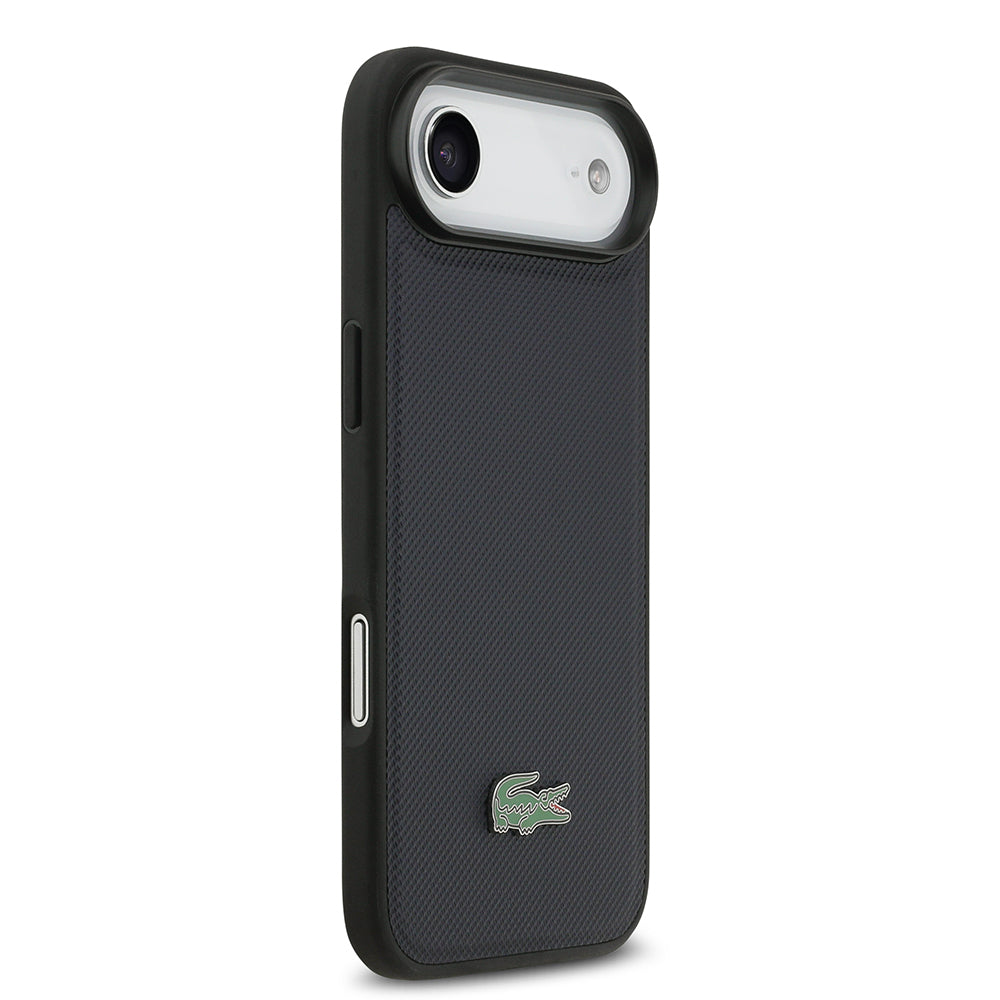 iPhone 17 Air Kılıf Lacoste Orijinal Lisanslı M-safe Şarj Özellikli PU Pike Desenli Metal Logolu Kartlıklı Kılıf