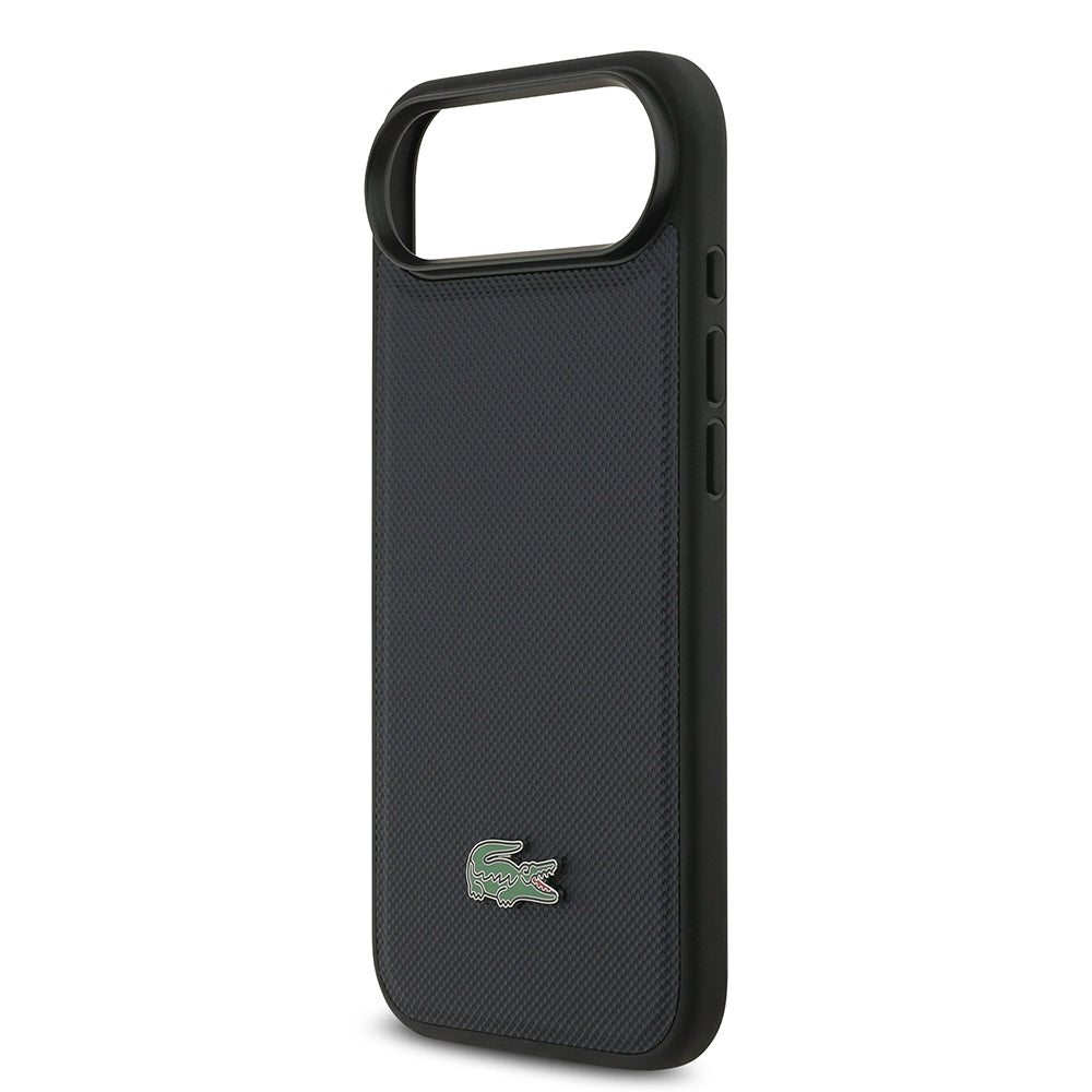 iPhone 17 Air Kılıf Lacoste Orijinal Lisanslı M-safe Şarj Özellikli PU Pike Desenli Metal Logolu Kartlıklı Kılıf