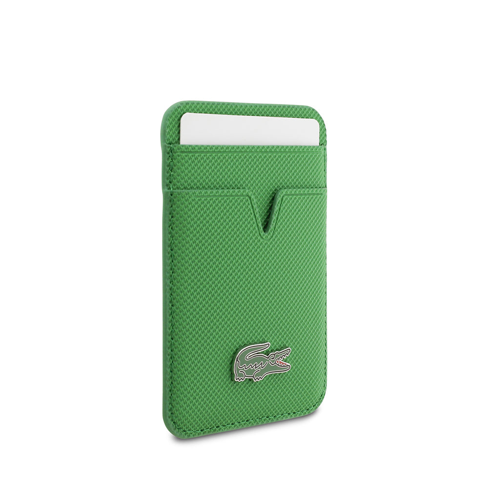 iPhone 17 Air Kılıf Lacoste Orijinal Lisanslı M-safe Şarj Özellikli PU Pike Desenli Metal Logolu Kartlıklı Kılıf