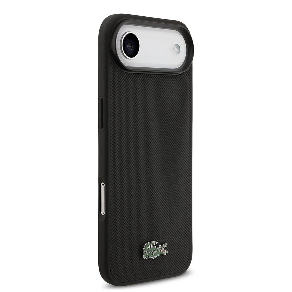 iPhone 17 Air Kılıf Lacoste Orijinal Lisanslı M-safe Şarj Özellikli PU Pike Desenli Metal Logolu Kartlıklı Kılıf