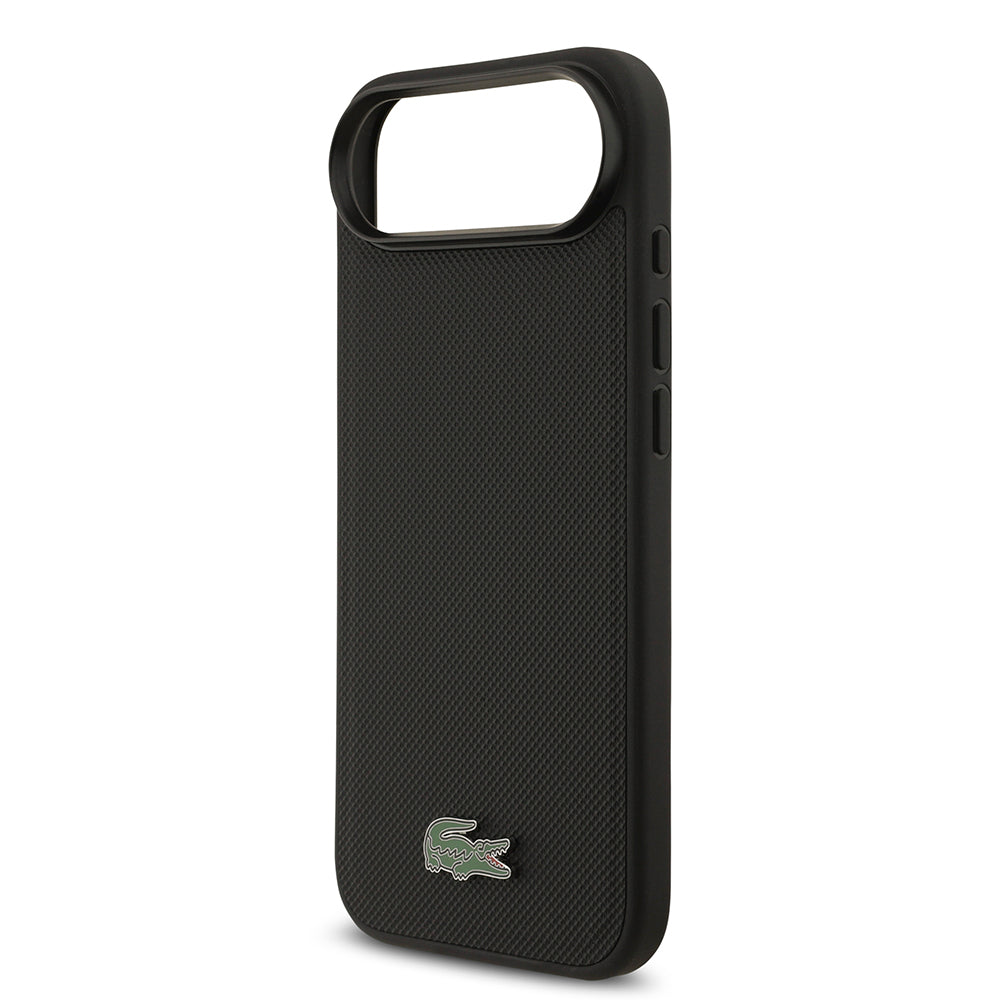 iPhone 17 Air Kılıf Lacoste Orijinal Lisanslı M-safe Şarj Özellikli PU Pike Desenli Metal Logolu Kartlıklı Kılıf