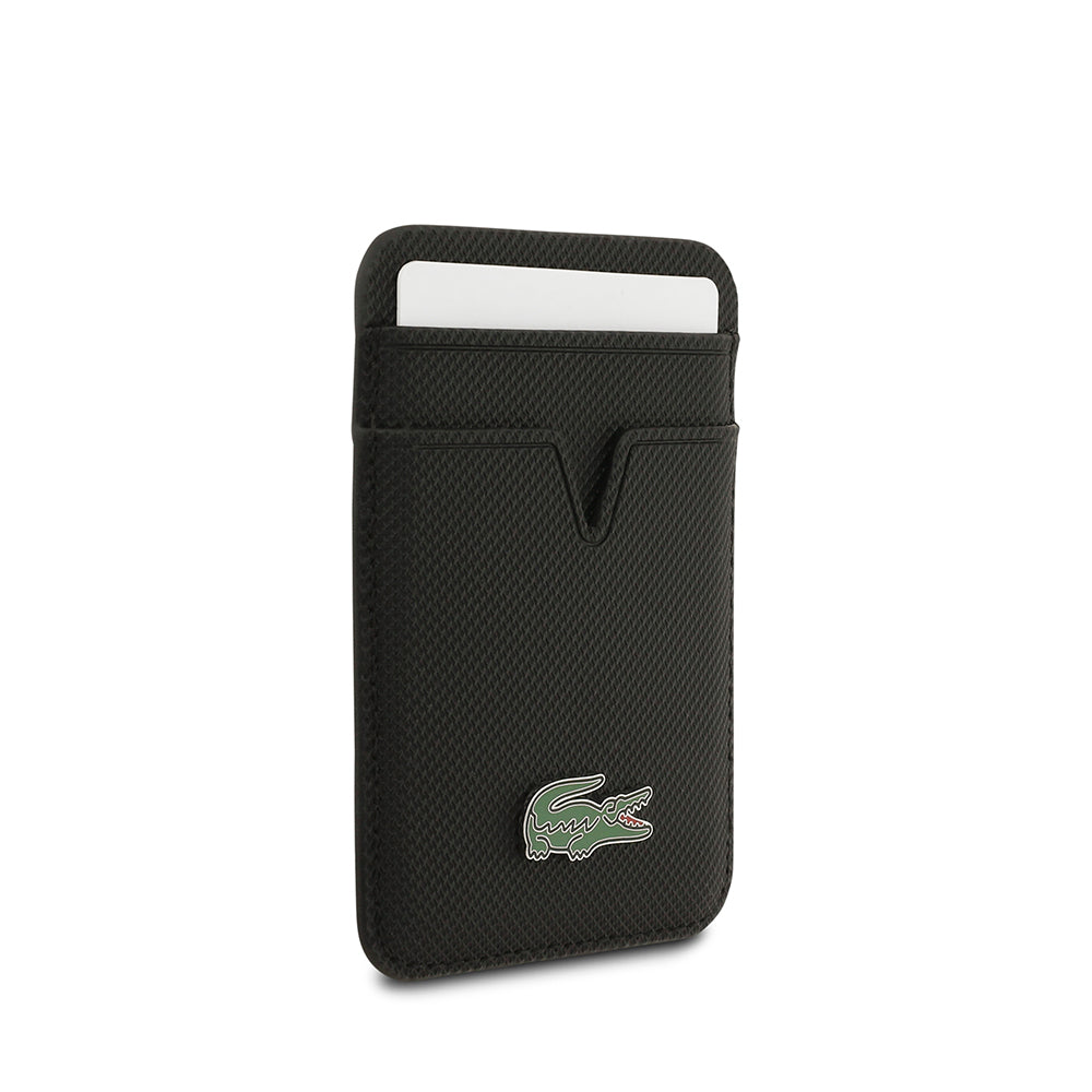 iPhone 17 Air Kılıf Lacoste Orijinal Lisanslı M-safe Şarj Özellikli PU Pike Desenli Metal Logolu Kartlıklı Kılıf