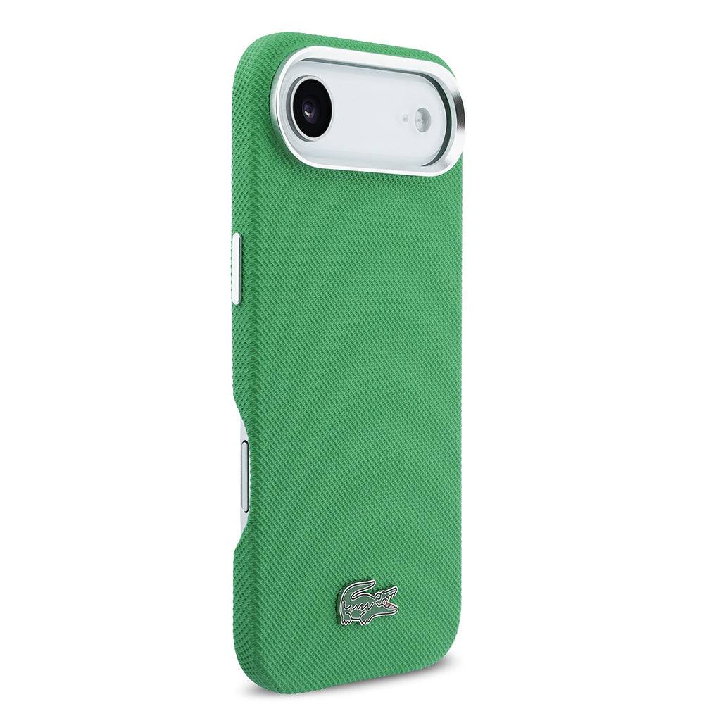 iPhone 17 Air Kılıf Lacoste Orijinal Lisanslı M-Safe Şarj Özellikli PVC Pike Desenli Arka Yüzey İkonik Timsah Dokuma Logolu Kılıf