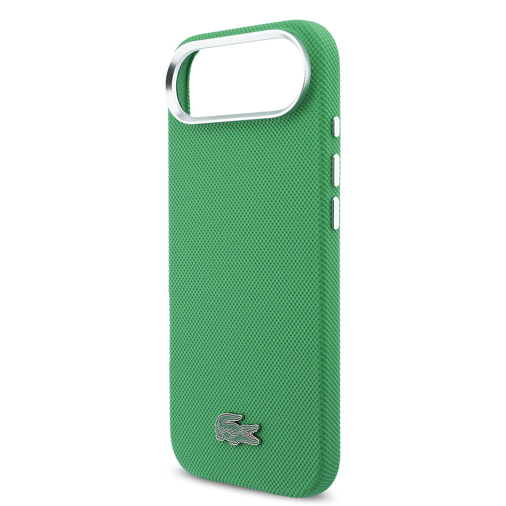 iPhone 17 Air Kılıf Lacoste Orijinal Lisanslı M-Safe Şarj Özellikli PVC Pike Desenli Arka Yüzey İkonik Timsah Dokuma Logolu Kılıf