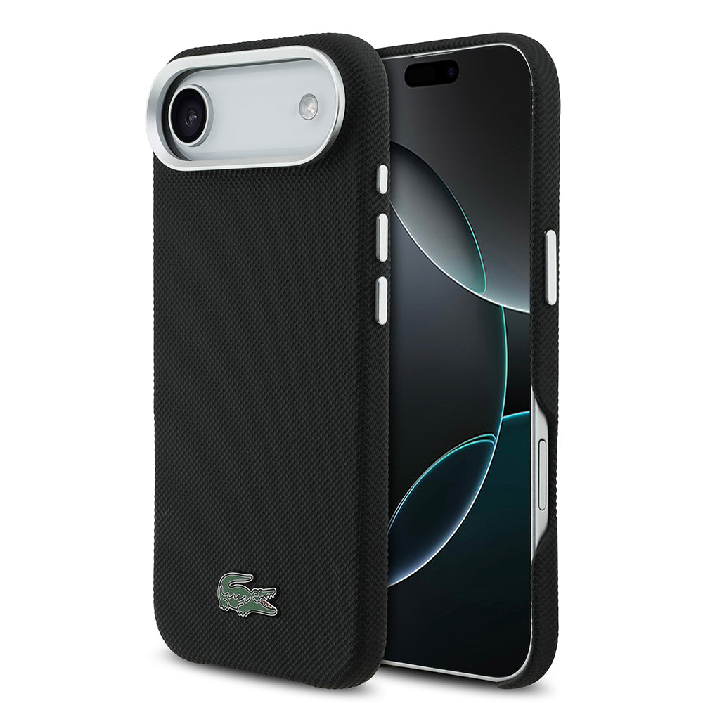 iPhone 17 Air Kılıf Lacoste Orijinal Lisanslı M-Safe Şarj Özellikli PVC Pike Desenli Arka Yüzey İkonik Timsah Dokuma Logolu Kılıf