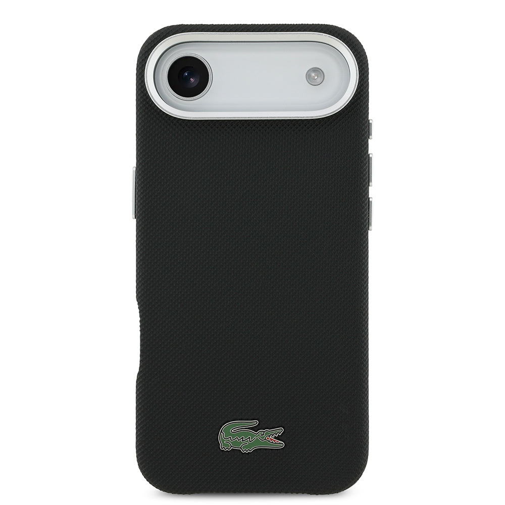 iPhone 17 Air Kılıf Lacoste Orijinal Lisanslı M-Safe Şarj Özellikli PVC Pike Desenli Arka Yüzey İkonik Timsah Dokuma Logolu Kılıf