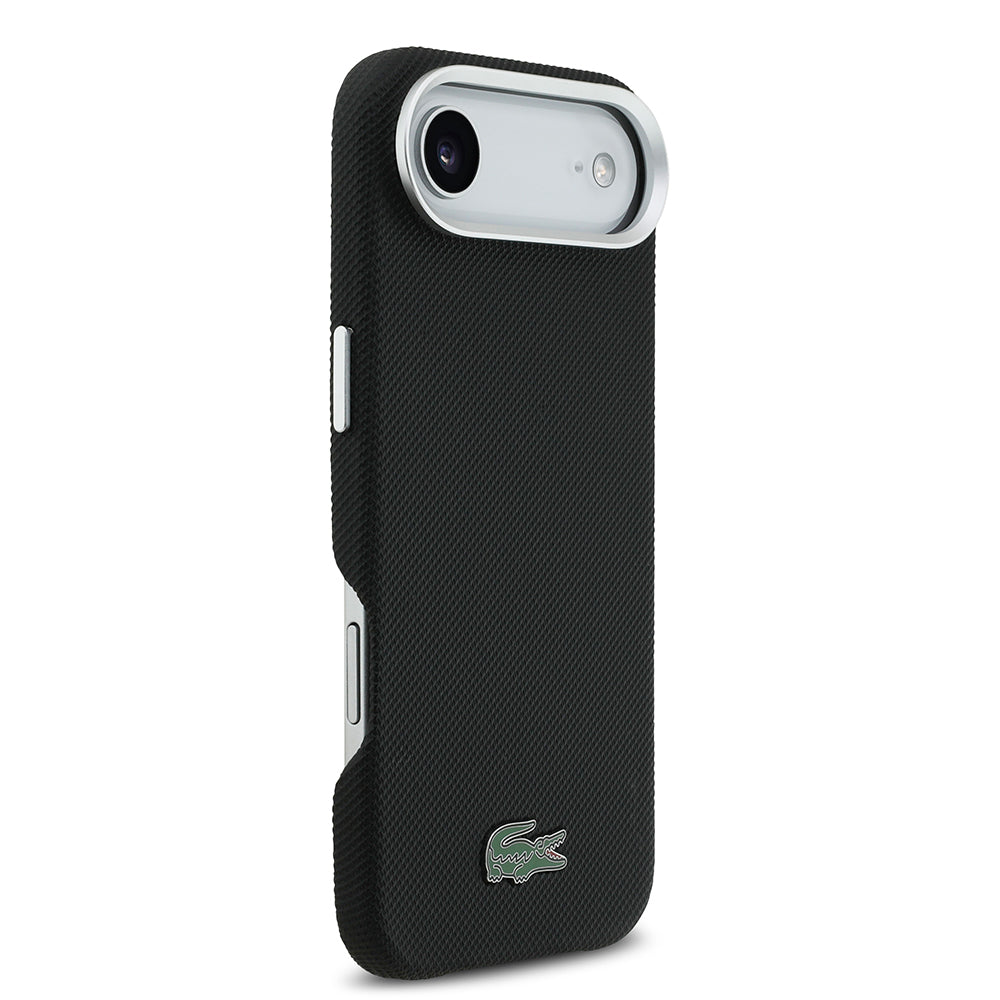 iPhone 17 Air Kılıf Lacoste Orijinal Lisanslı M-Safe Şarj Özellikli PVC Pike Desenli Arka Yüzey İkonik Timsah Dokuma Logolu Kılıf