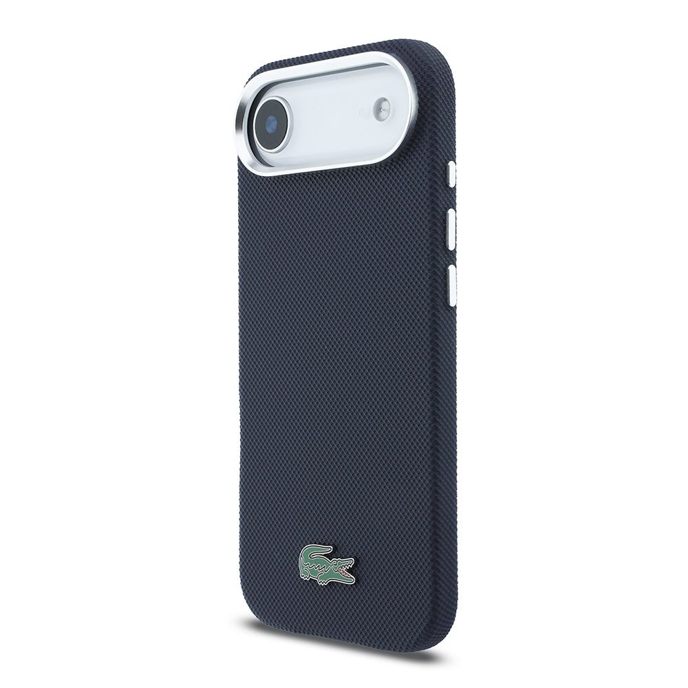 iPhone 17 Air Kılıf Lacoste Orijinal Lisanslı M-Safe Şarj Özellikli PVC Pike Desenli Arka Yüzey İkonik Timsah Dokuma Logolu Kılıf