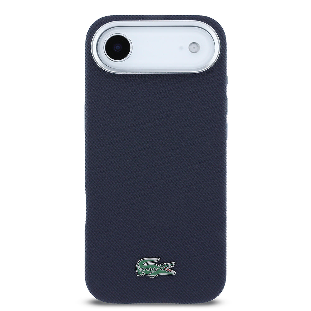 iPhone 17 Air Kılıf Lacoste Orijinal Lisanslı M-Safe Şarj Özellikli PVC Pike Desenli Arka Yüzey İkonik Timsah Dokuma Logolu Kılıf