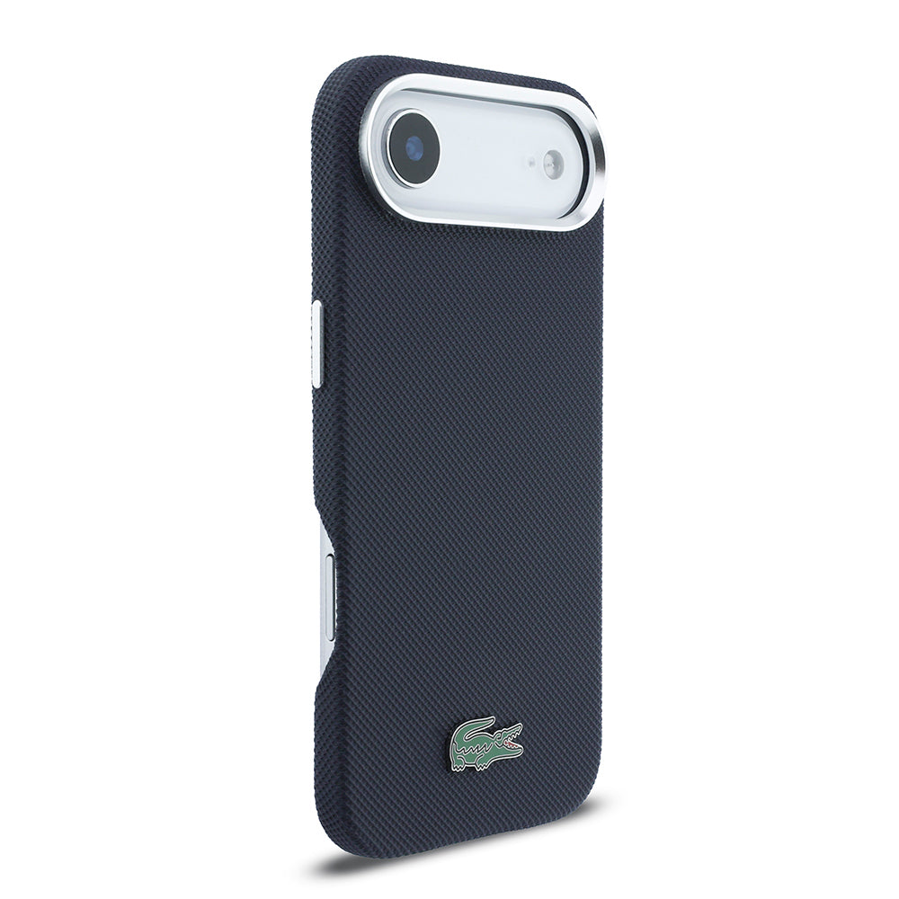 iPhone 17 Air Kılıf Lacoste Orijinal Lisanslı M-Safe Şarj Özellikli PVC Pike Desenli Arka Yüzey İkonik Timsah Dokuma Logolu Kılıf