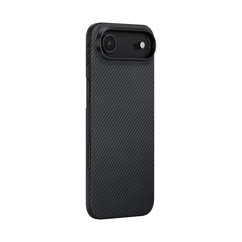 iPhone 17 Air Kılıf M-safe Şarj Özellikli 1500D Aramid Karbon Fiber Pitaka Ultra-Slim Classic Serisi Black-Grey Twill Kılıf