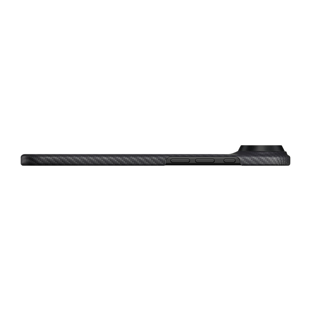 iPhone 17 Air Kılıf M-safe Şarj Özellikli 1500D Aramid Karbon Fiber Pitaka Ultra-Slim Classic Serisi Black-Grey Twill Kılıf