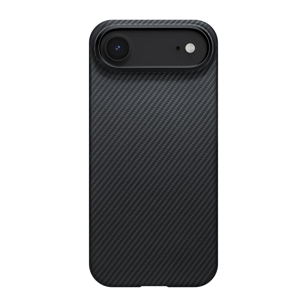 iPhone 17 Air Kılıf M-safe Şarj Özellikli 1500D Aramid Karbon Fiber Pitaka Ultra-Slim Classic Serisi Black-Grey Twill Kılıf