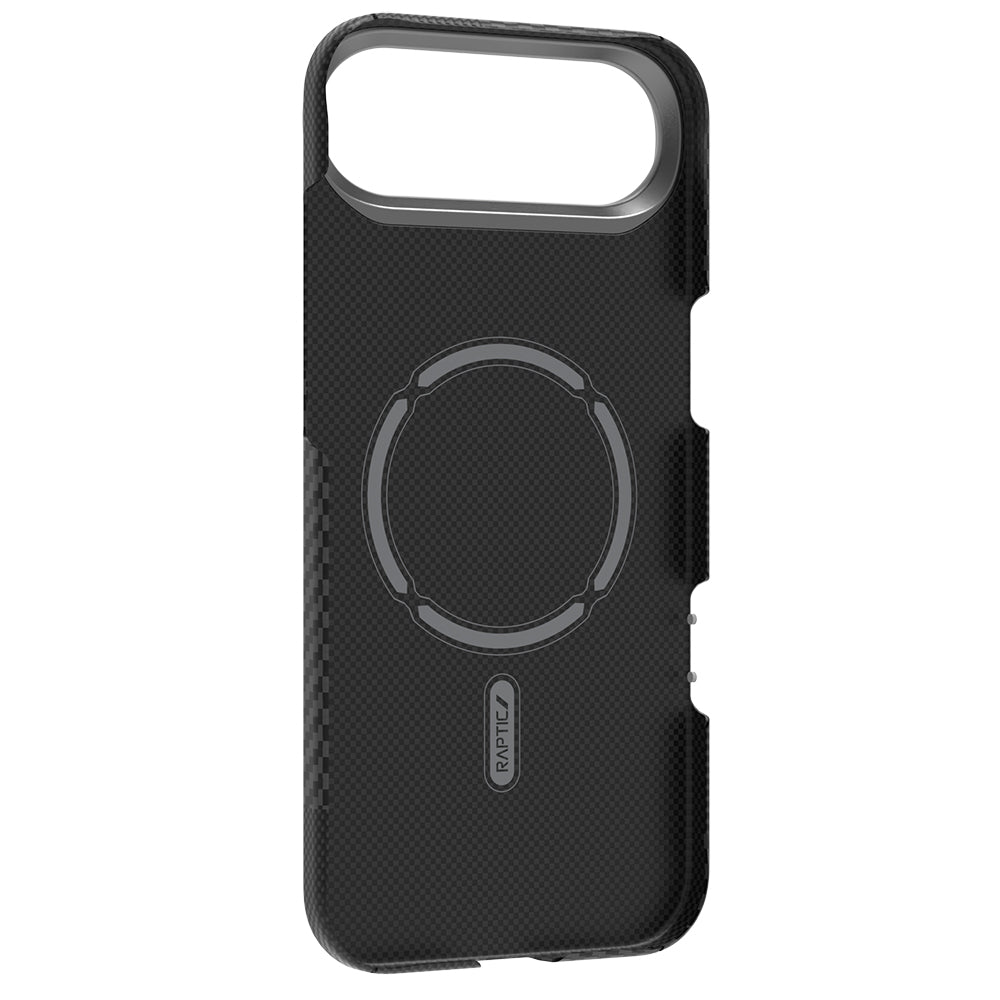 iPhone 17 Air Kılıf M-safe Şarj Özellikli 600D Metal Kamera Çerçeveli Raptic Aramid Karbon Fiber Geotik Serisi Kılıf